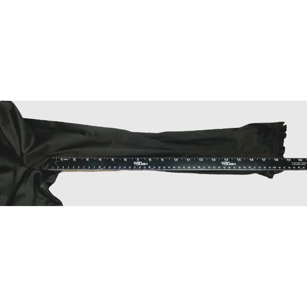 BCX Women Mid Length Satin Long Sleeve Swing Coat Sz L‎ Black Elegant Goth 43-13 - Picture 5 of 10